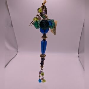 Katherine’s Collection Glass Beaded Christmas Ornament Icicle Peacock